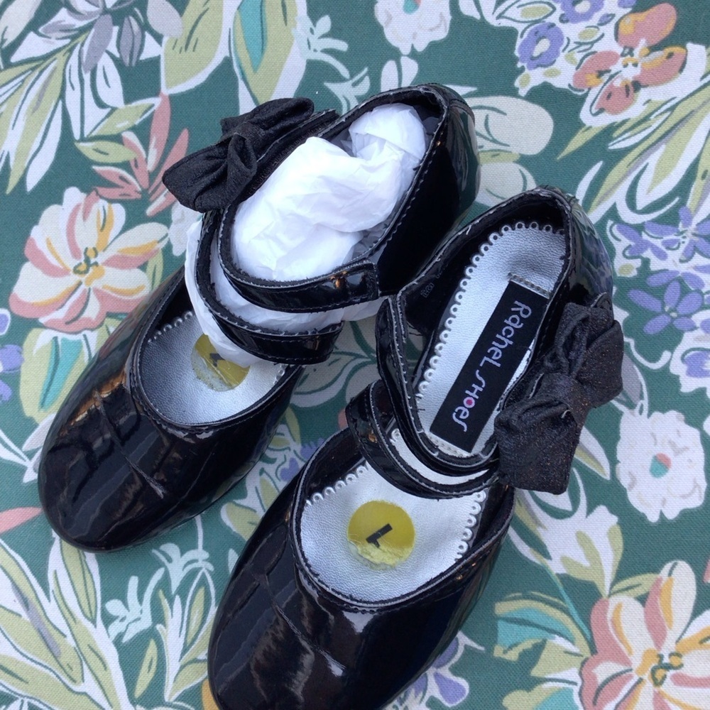 Rachel Shoes Velco Slip on Shoe - Size Big Girls 1 Black - Picture 2 of 9
